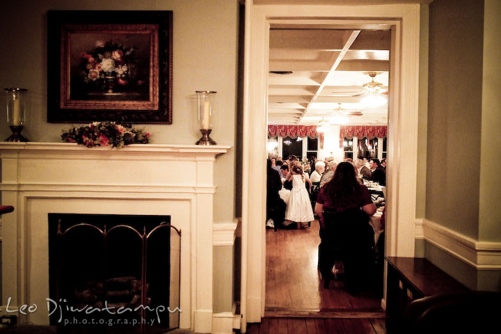 Guests in dining room, during reception.