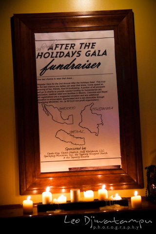 event poster lighted with candles