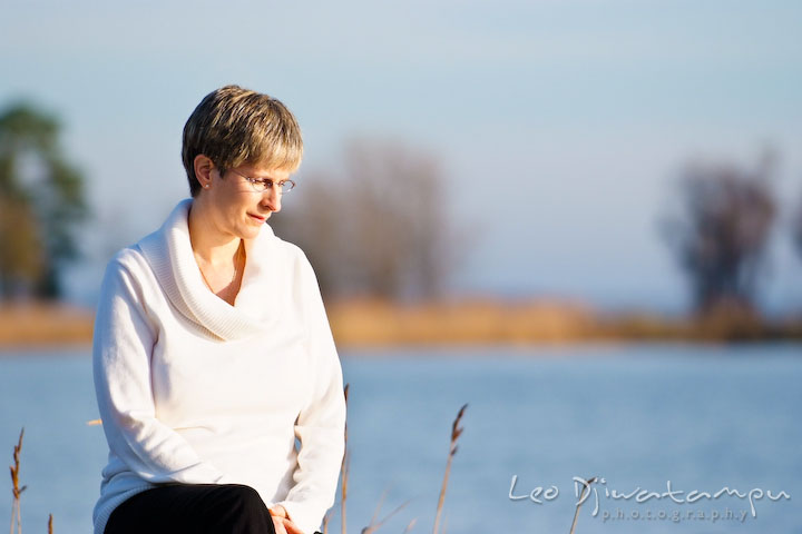 Women writer by water. Commercial work book writer portrait photographer Annapolis, Kent Island, Eastern Shore, Maryland