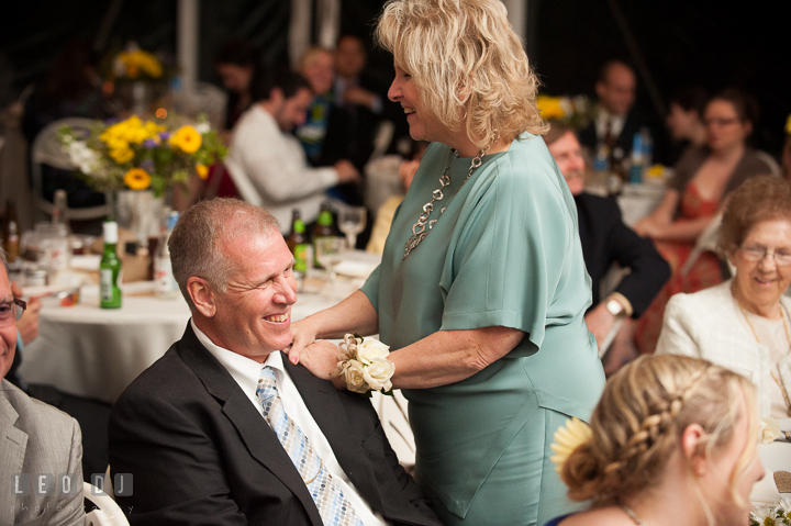 Mother of Groom delivered few words during toast. Kent Island Maryland Matapeake Beach wedding reception party and romantic session photo, by wedding photographers of Leo Dj Photography. http://leodjphoto.com