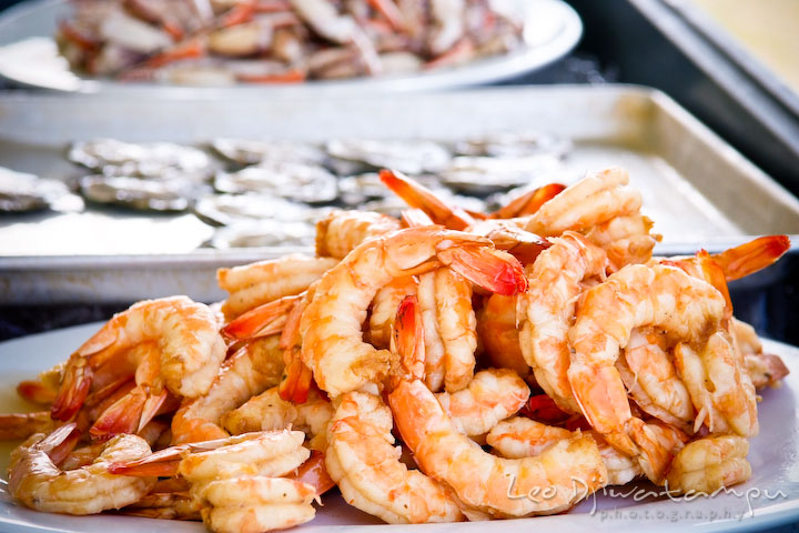 Seafood catering menu, oysters on half and jumbo shrimp. Cove Creek Country Club, Stevensville, Kent Island, Eastern Shore, Maryland Wedding Photographer, beach wedding photographer