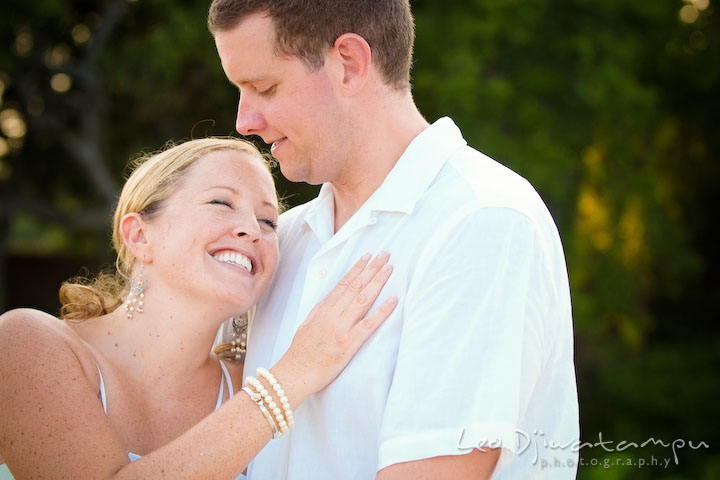 Bride and groom cuddling, laughing. Cove Creek Country Club, Stevensville, Kent Island, Eastern Shore, Maryland Wedding Photographer