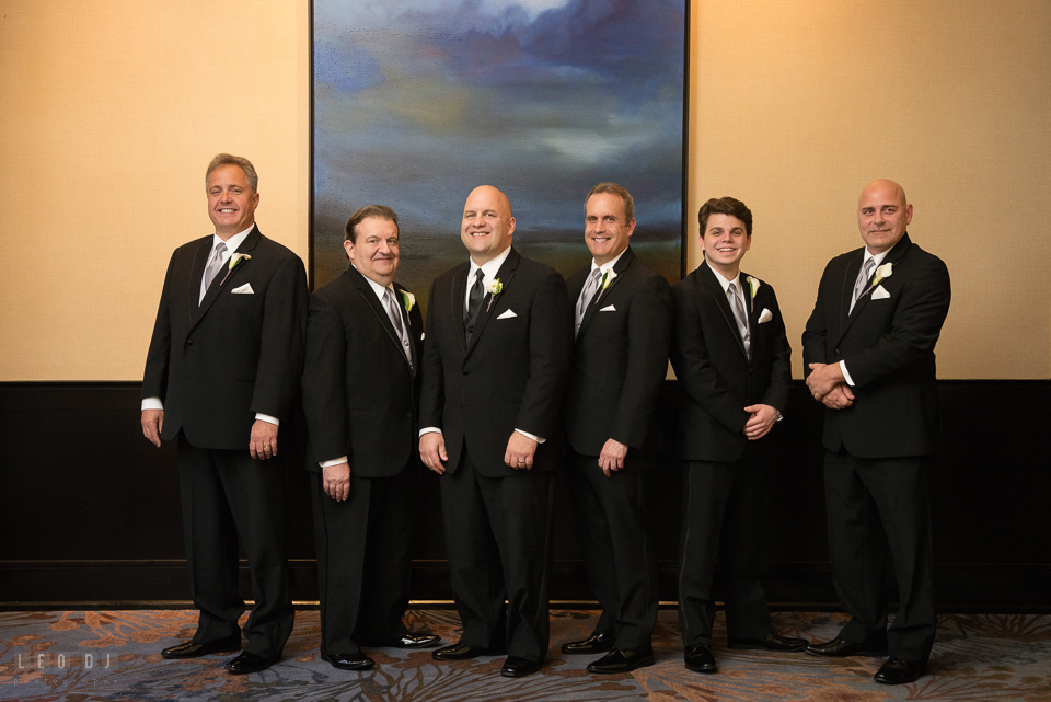 Westin Annapolis Hotel groom with best man and groomsmen posing photo by Leo Dj Photography