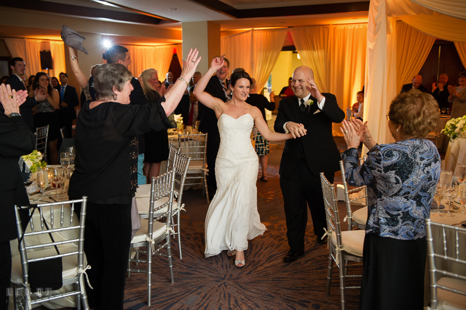 Westin Annapolis Hotel bride and groom entering ballroom during introduction photo by Leo Dj Photography