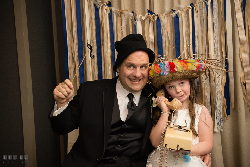 Westin Annapolis Hotel groom and daughter posing in booth by Chesapeake Photo Booth photo by Leo Dj Photography