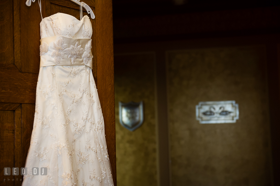 Close up shot of Bride's wedding dress. Tremont Grand Historic Venue wedding, Baltimore, Maryland, by wedding photographers of Leo Dj Photography. http://leodjphoto.com