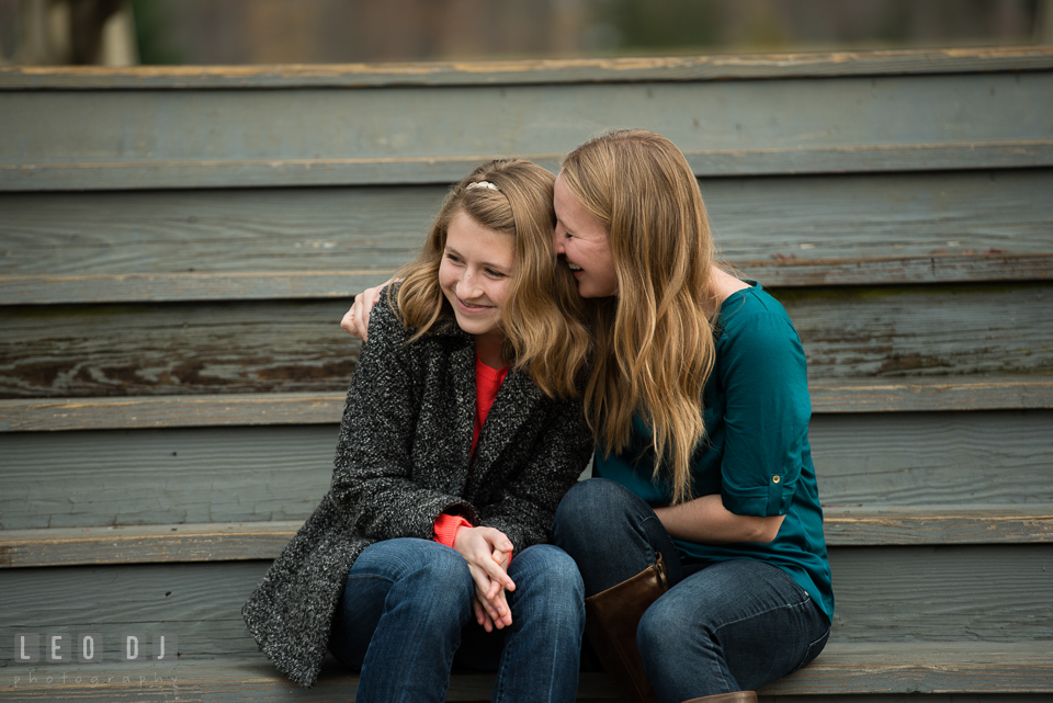 Quiet Waters Park Annapolis Maryland engaged woman laughing with her daughter photo by Leo Dj Photography.