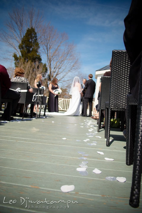 flower petals leading down the isle to the altar. Clifton Inn Charlottesville VA Destination Wedding Photographer