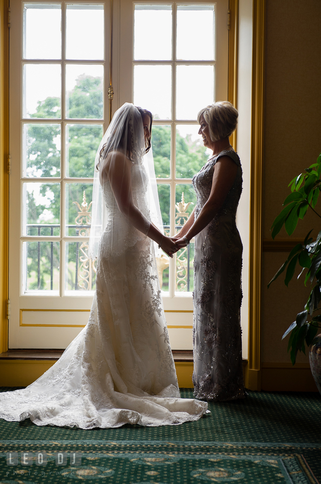 Private moments with Mom before the Bride walked down the aisle. Aspen Wye River Conference Centers wedding at Queenstown Maryland, by wedding photographers of Leo Dj Photography. http://leodjphoto.com