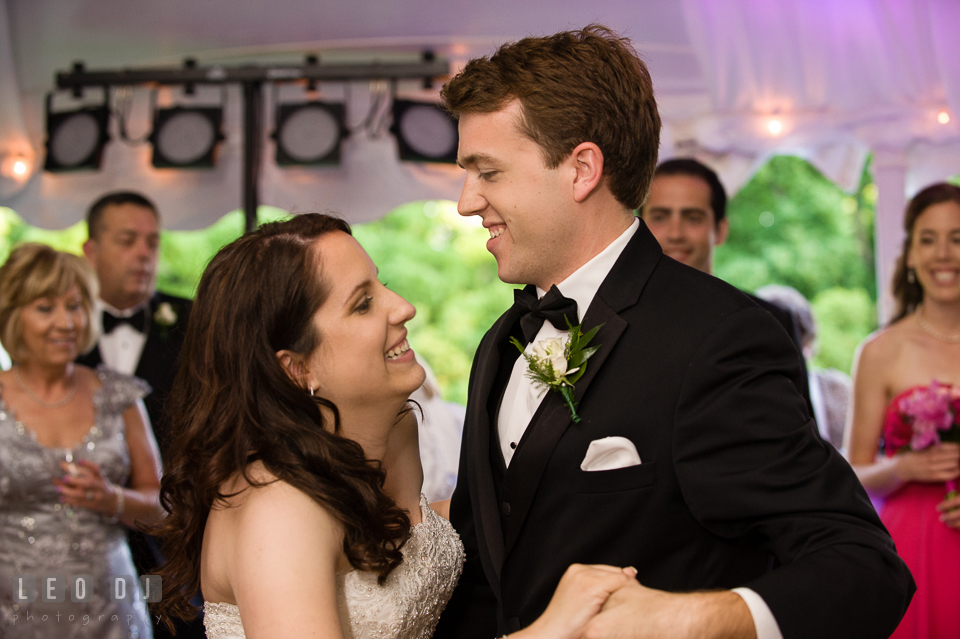 Bride and Groom's first dance. Aspen Wye River Conference Centers wedding at Queenstown Maryland, by wedding photographers of Leo Dj Photography. http://leodjphoto.com