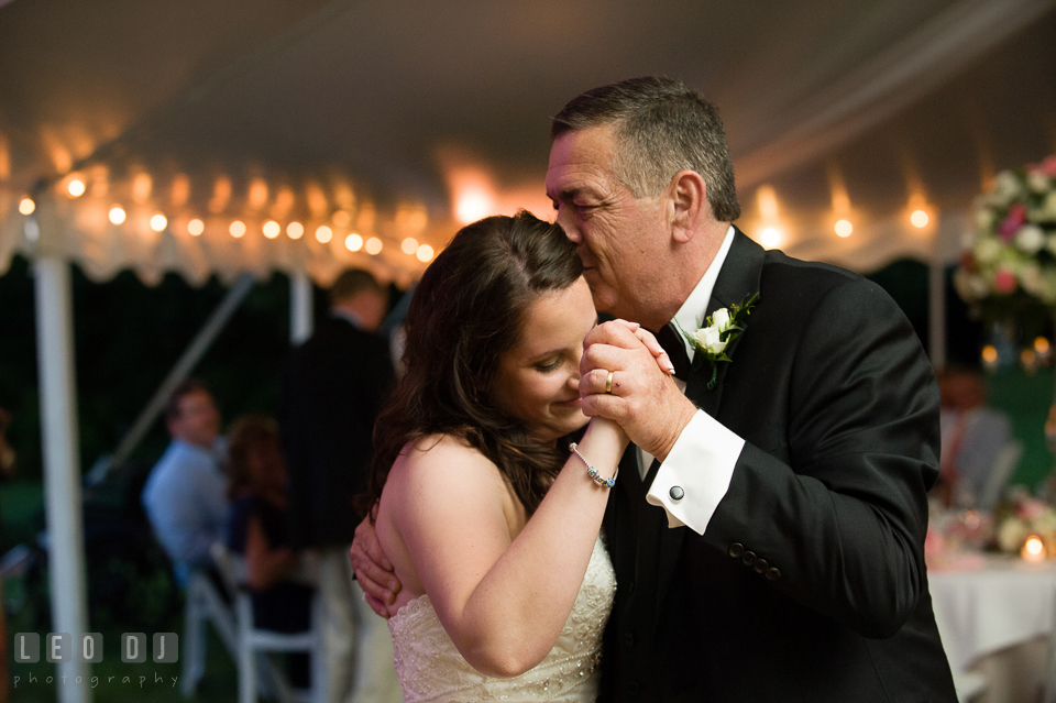 Father of the Bride dances with his daughter. Aspen Wye River Conference Centers wedding at Queenstown Maryland, by wedding photographers of Leo Dj Photography. http://leodjphoto.com