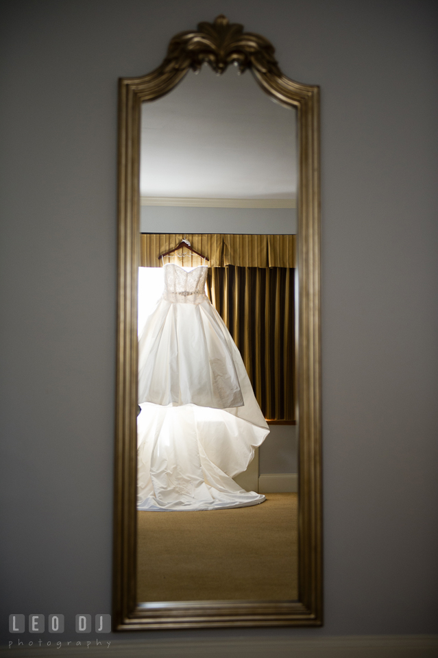 Bride's beautiful wedding gown from Paloma Blanca. The Tidewater Inn wedding, Easton, Eastern Shore, Maryland, by wedding photographers of Leo Dj Photography. http://leodjphoto.com