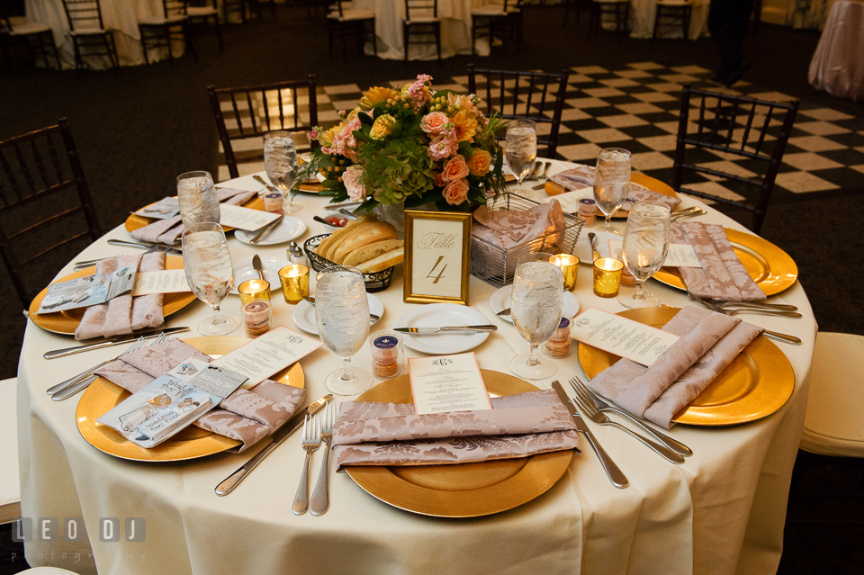 Table setting detail shot. The Tidewater Inn wedding, Easton, Eastern Shore, Maryland, by wedding photographers of Leo Dj Photography. http://leodjphoto.com