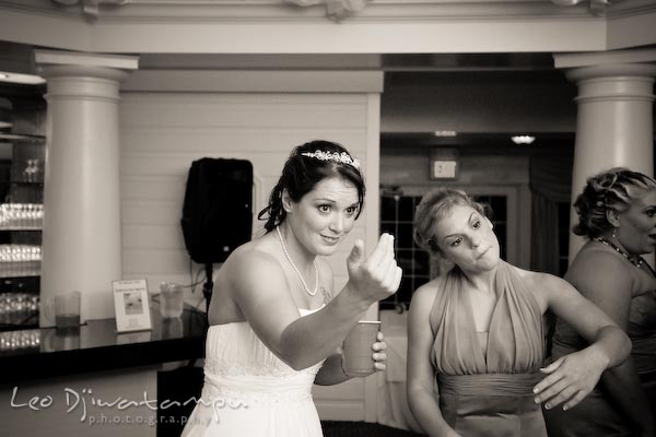 bride and bridesmaid invite mother to come to dance floor. Kent Manor Inn Wedding Photography Kent Island MD Photographer