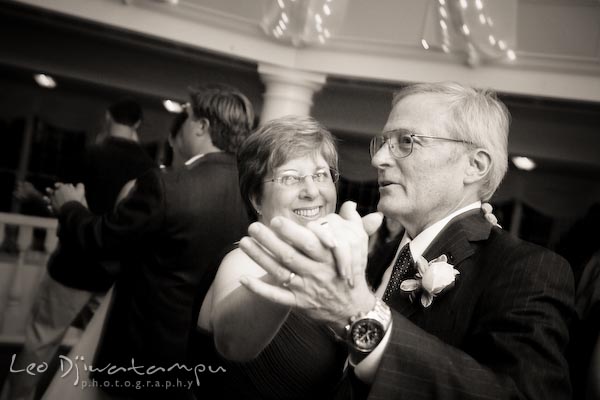 mother and father of groom dancing, having good time. Kent Manor Inn Wedding Photography Kent Island MD Photographer