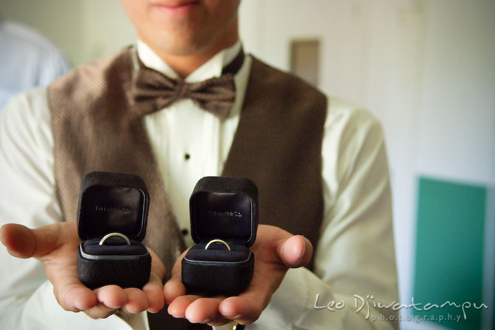 The wedding rings, presented by the best man. Stafford Virginia Wedding Photographer
