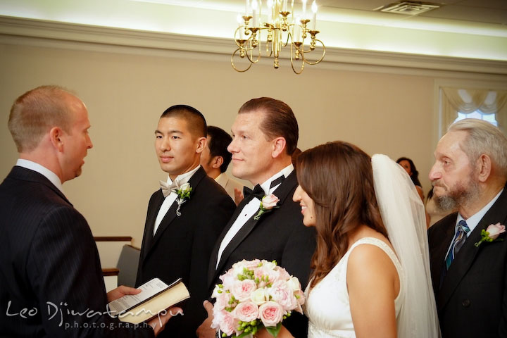 Father of the bride presenting his daughter to the officiant. Stafford Virginia Wedding Photographer