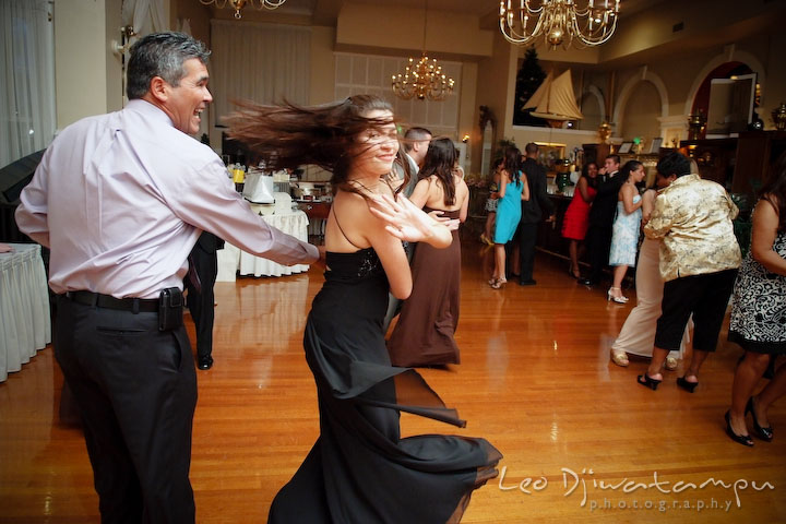 Guests dancing and spinning. Fredericksburg Square Wedding, Fredericksburg Virginia Wedding Photographer