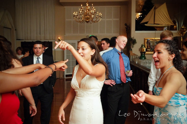 Bride and guests singing and dancing. Fredericksburg Square Wedding, Fredericksburg Virginia Wedding Photographer