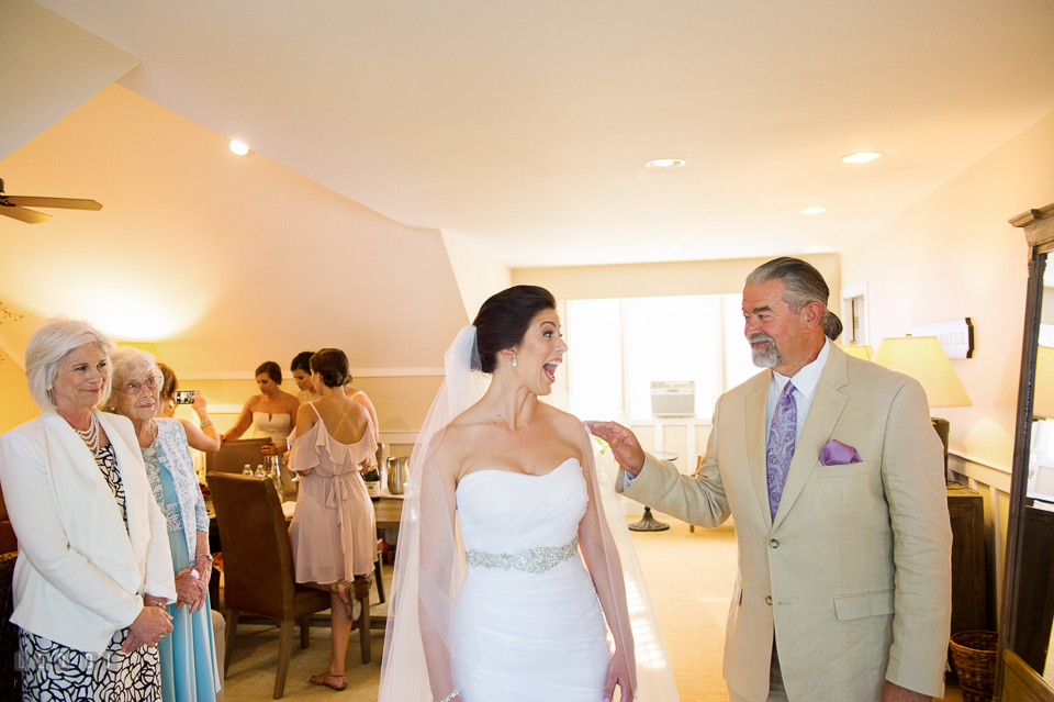 Chesapeake Bay Beach Club Father of the Bride first look with daughter photo by Leo Dj Photography