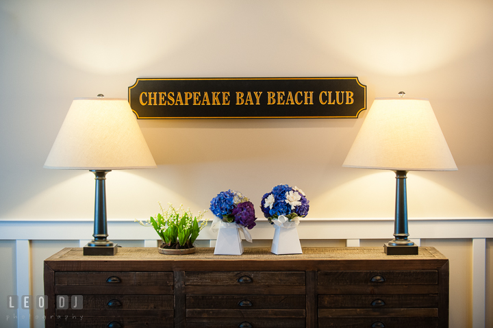 Maid of Honor and Bride's flower bouquet by Cache Fleur. Kent Island Maryland Chesapeake Bay Beach Club wedding ceremony and getting ready photo, by wedding photographers of Leo Dj Photography. http://leodjphoto.com