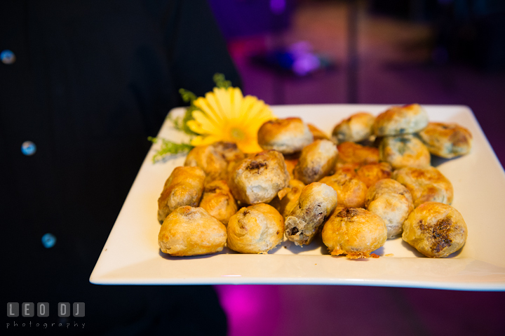 Pastry appetizers by Biddle Street Catering. Baltimore Museum of Industry wedding photos by photographers of Leo Dj Photography. http://leodjphoto.com