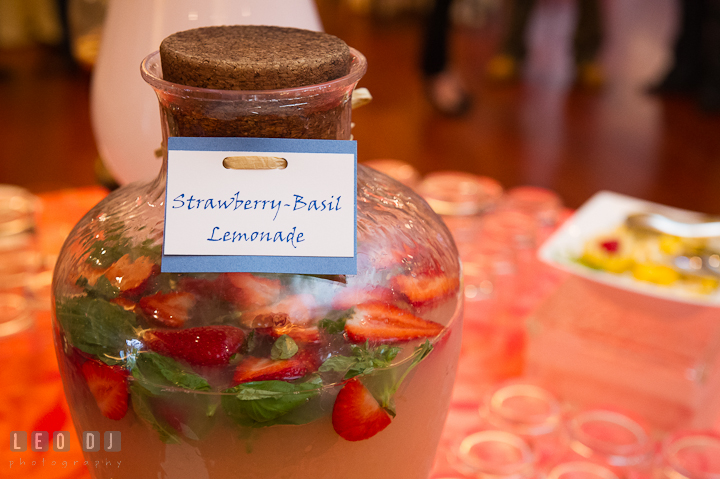 Strawberry basil lemonade drink. Chesapeake Bay Beach Club wedding bridal testing photos by photographers of Leo Dj Photography. http://leodjphoto.com