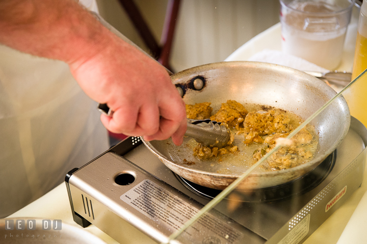 Chef frying oysters. Chesapeake Bay Beach Club wedding bridal testing photos by photographers of Leo Dj Photography. http://leodjphoto.com