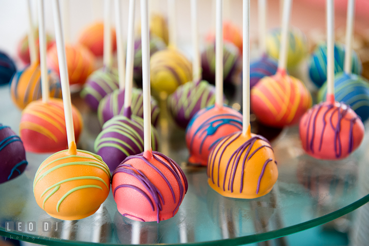 Smith island cake pops. Chesapeake Bay Beach Club wedding bridal testing photos by photographers of Leo Dj Photography. http://leodjphoto.com