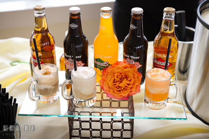 Root beer ice cream floats. Chesapeake Bay Beach Club wedding bridal testing photos by photographers of Leo Dj Photography. http://leodjphoto.com