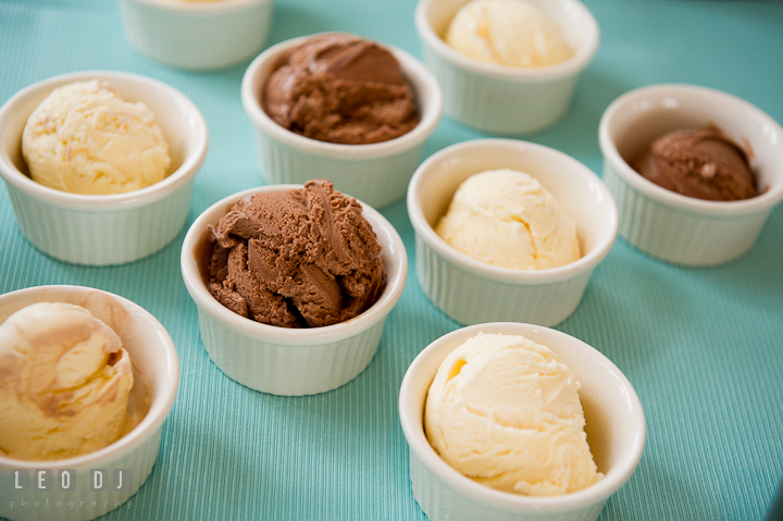 Chocolate and vanilla ice cream. Chesapeake Bay Beach Club wedding bridal testing photos by photographers of Leo Dj Photography. http://leodjphoto.com