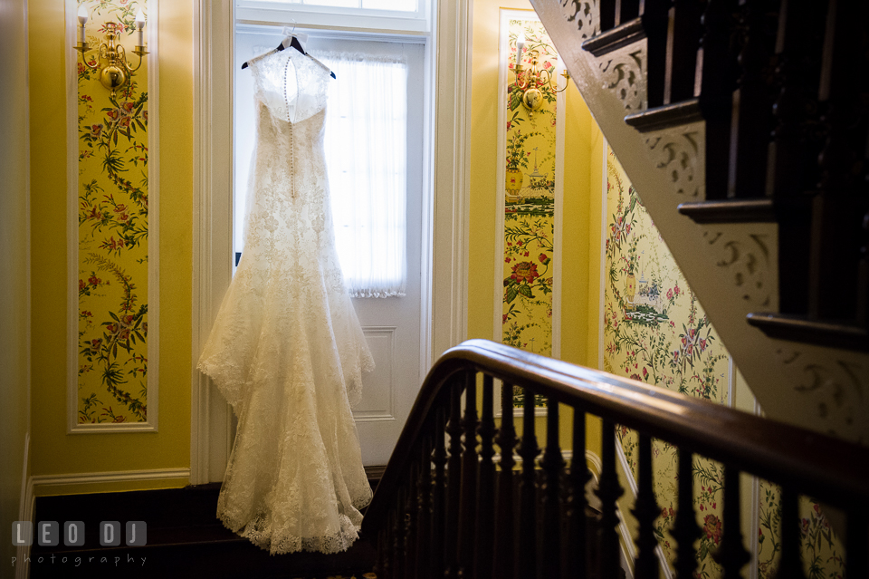 Kent Manor Inn elegant wedding dress from Bridals by Elena designed by Justin Alexander photo by Leo Dj Photography