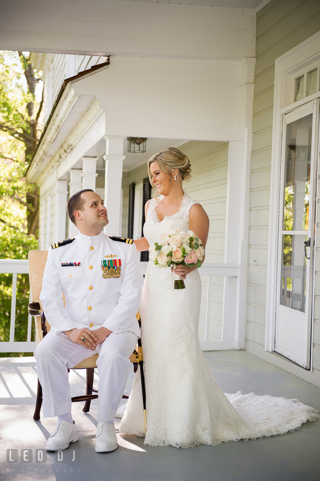 Eastern Shore Maryland wedding bride and groom posing first look photo by Leo Dj Photography