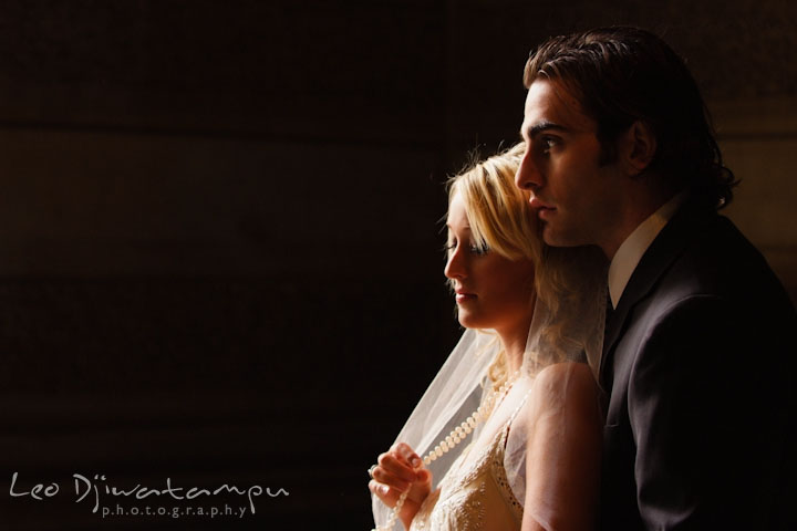 Bride and groom cuddling together. Wedding bridal portrait photo workshop with Cliff Mautner. Images by Leo Dj Photography