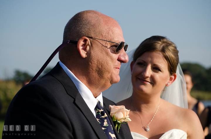 Father of the Bride emotional giving away his daughter. Getting ready and ceremony wedding photos at private estate at Preston, Easton, Eastern Shore, Maryland by photographers of Leo Dj Photography. http://leodjphoto.com