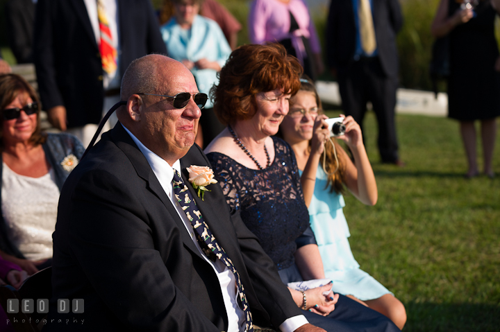 Father of the Bride emotional seeing his daughter. Getting ready and ceremony wedding photos at private estate at Preston, Easton, Eastern Shore, Maryland by photographers of Leo Dj Photography. http://leodjphoto.com