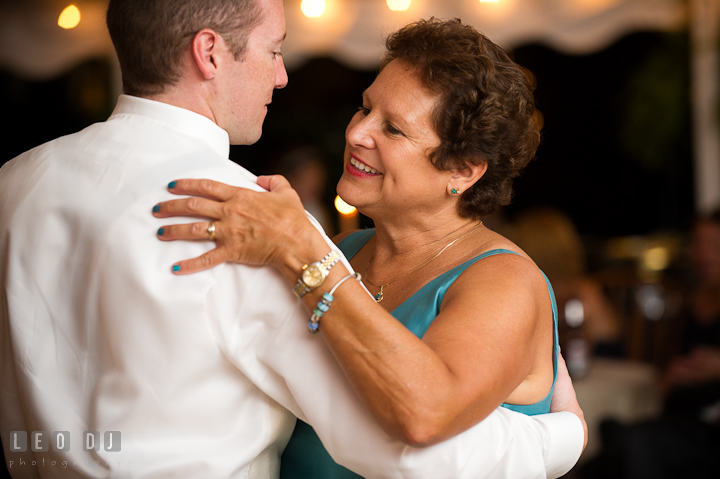 Mother of Groom and Son dance. Reception party wedding photos at private estate at Preston, Easton, Eastern Shore, Maryland by photographers of Leo Dj Photography. http://leodjphoto.com