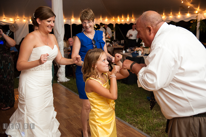 Father of the Bride dancing with niece. Reception party wedding photos at private estate at Preston, Easton, Eastern Shore, Maryland by photographers of Leo Dj Photography. http://leodjphoto.com