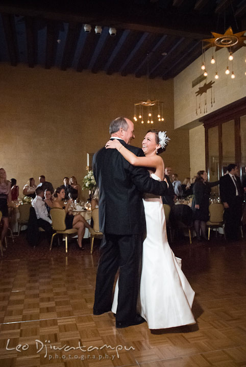 Father of the Bride and daughter dance. Baltimore Maryland Tremont Plaza Hotel Grand Historic Venue wedding ceremony and reception photos, by photographers of Leo Dj Photography.