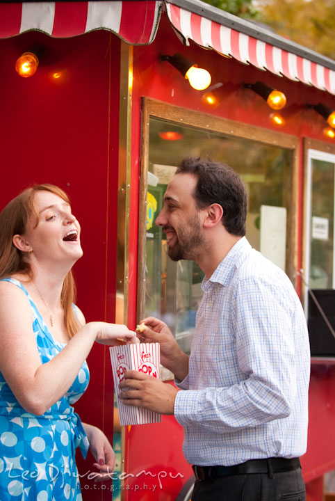 Engaged girl and her fiancé laughing together. Washington DC National Zoo pre-wedding engagement session by Leo Dj Photography