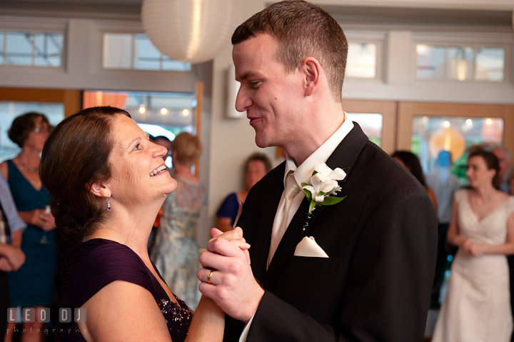 Mother of the Groom and son dance. Historic London Town and Gardens wedding photos at Edgewater Annapolis, Maryland by photographers of Leo Dj Photography. http://leodjphoto.com