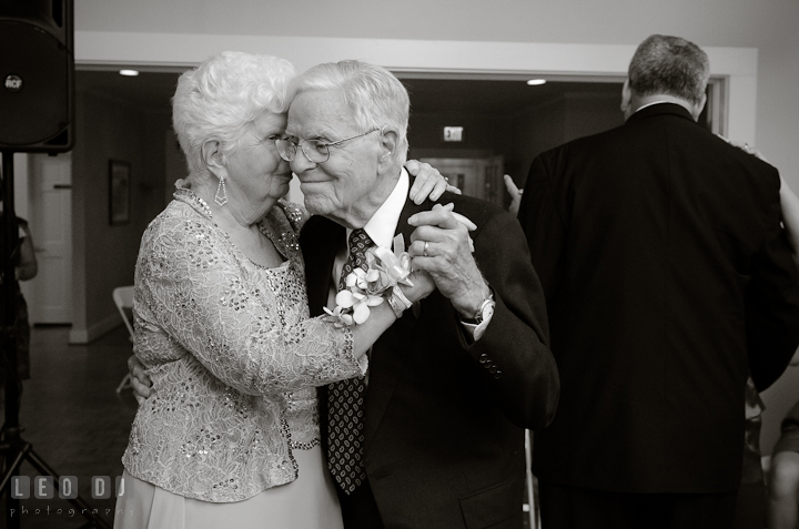 Groom's grandparents dancing for the anniversary dance. Historic London Town and Gardens wedding photos at Edgewater Annapolis, Maryland by photographers of Leo Dj Photography. http://leodjphoto.com