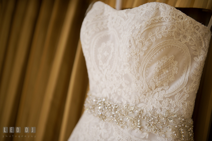 Bride's wedding dress from Rosalin’s Bridal Boutique. The Tidewater Inn wedding, Easton, Eastern Shore, Maryland, by wedding photographers of Leo Dj Photography. http://leodjphoto.com