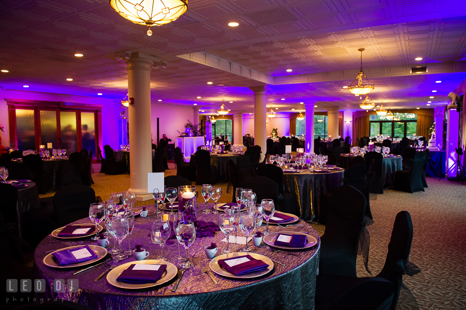 Decorations in the ballroom. Harbour View Events Woodbridge Virginia wedding ceremony and reception photo, by wedding photographers of Leo Dj Photography. http://leodjphoto.com