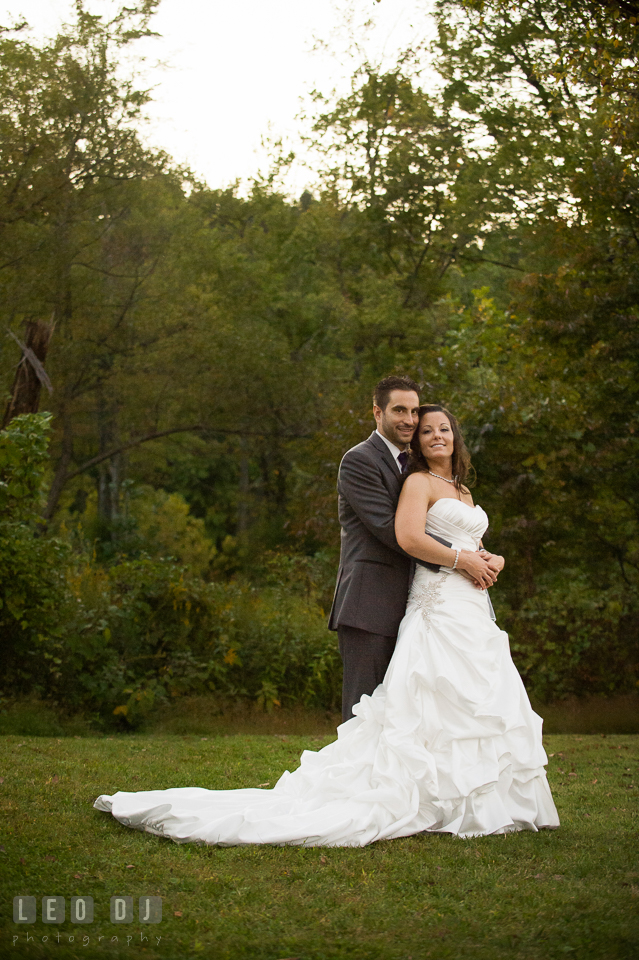 Bride and Groom posing for pictures. Harbour View Events Woodbridge Virginia wedding ceremony and reception photo, by wedding photographers of Leo Dj Photography. http://leodjphoto.com