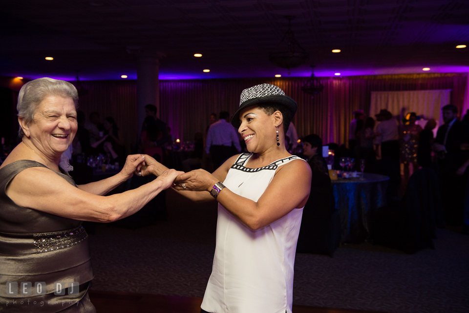 Guests dancing at the wedding reception. Harbour View Events Woodbridge Virginia wedding ceremony and reception photo, by wedding photographers of Leo Dj Photography. http://leodjphoto.com