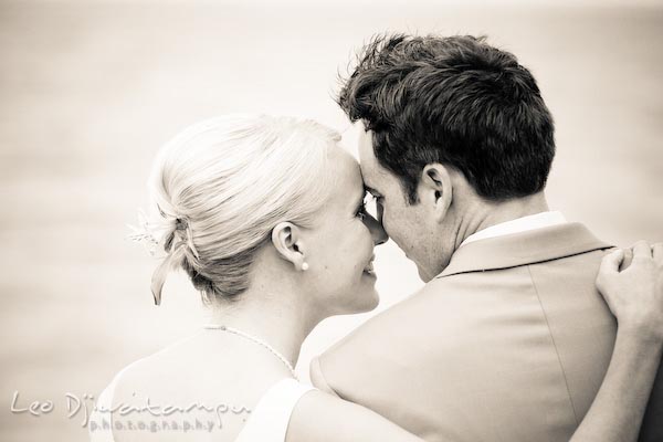 bride groom touching forehead. Annapolis Kent Island MD Modern Intimate Candid Posed Photojournalistic Style Wedding Photographer