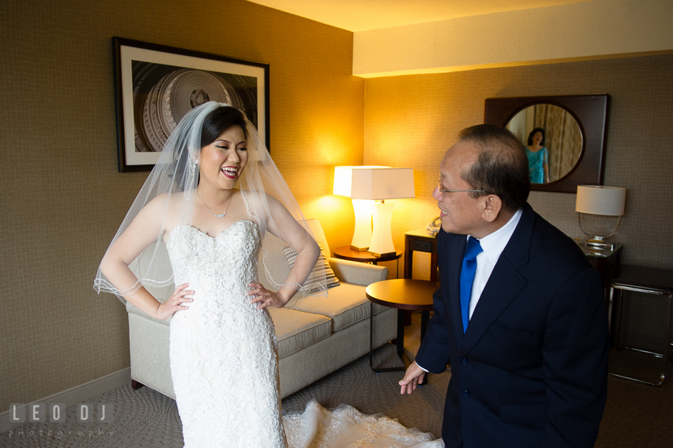 Sheraton Hotel Reston Virginia Bride first look with Father photo by Leo Dj Photography