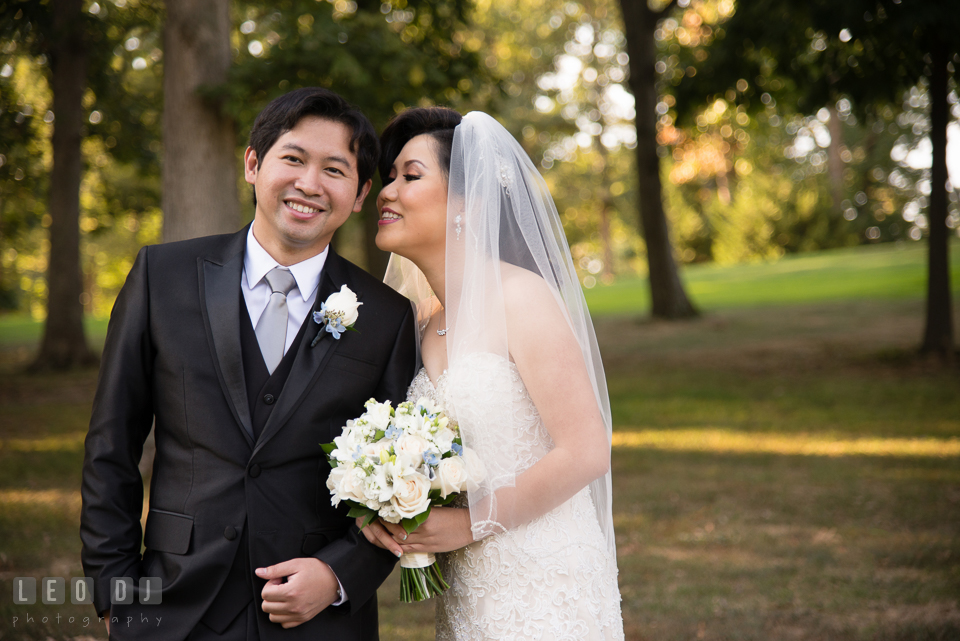 Reston Virginia Wedding Bride about to kiss Groom photo by Leo Dj Photography