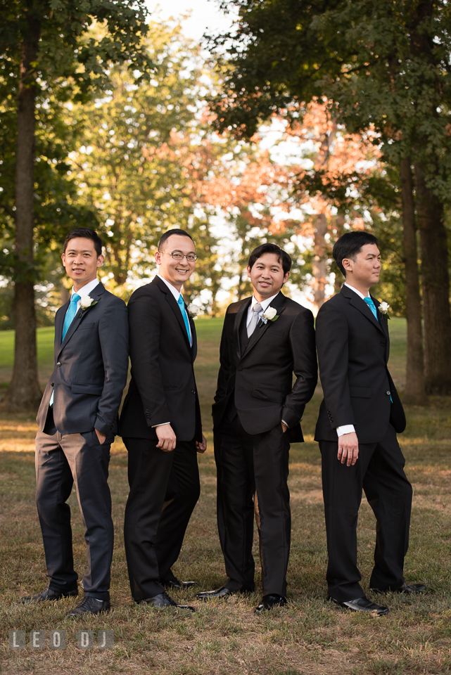 Reston Virginia Wedding Groom with Best Man and Groomsmen photo by Leo Dj Photography